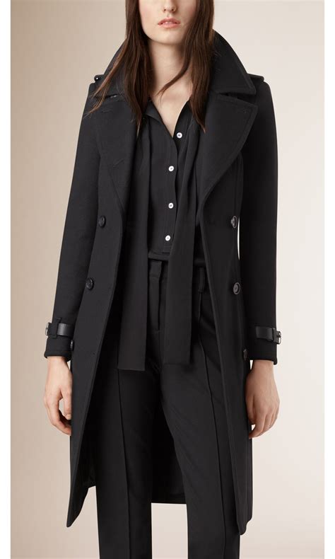 burberry leather coat black|women's burberry coat.